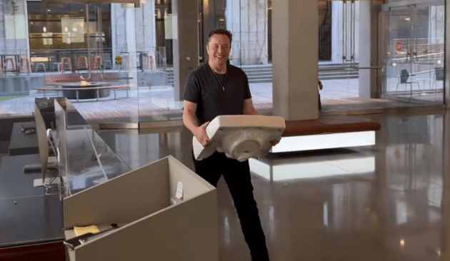 Elon Musk at his Twitter Headquarter in San Francisco. Image Courtesy Elon Musk and Twitter.