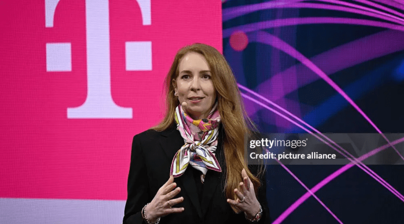 March 2, 2026, Spain, Barcelona: Stephanie Bednarek, VP Starlink Sales, speaking at Mobile World Congress (MWC). Photo courtesy Wolf von Zwewitkz /picture alliance via Getty Images